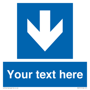 Custom Directional signage blue down arrow 